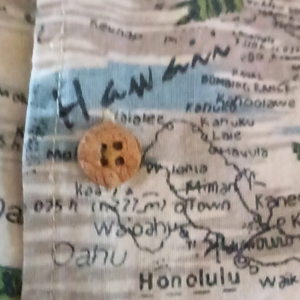 🦋 Vintage Hawaiian Map Button Down Shirt - Picture 7 of 7